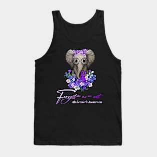 Forget me not Alzheimer's Awareness Elephant Flower Tank Top